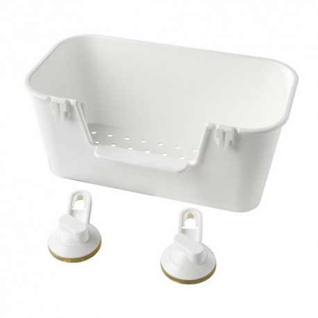 STUGVIK Basket with suction cup, white