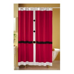 Collections Etc - Red Santa Suit Christmas Shower Curtain