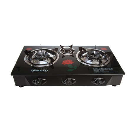 Haier Thermocool 3 Hob Glass Top Gas Cooker 77650-0110