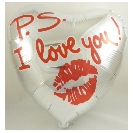 18" P.S I Love You Heart Shaped Foil Balloon- 24