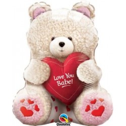 Love You Babe Teddy Valentine's Day 24" Mylar Balloon