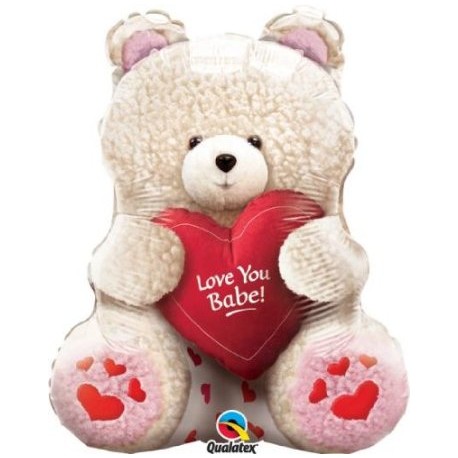 Love You Babe Teddy Valentine's Day 24" Mylar Balloon