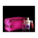 Victoria's Secret Sequin Cosmetic Beauty Bag w/ Georgeous Mist 2.5 Oz, Dazzleshine Lip Gloss and Love Spell Body Lotion 
