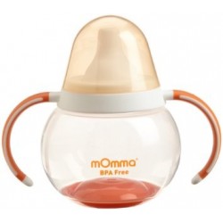 Lansinoh momma Spill Proof Cup with Dual Handles, Orange