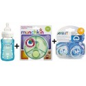 Born Free, Vented Glass Bottle + Avent Night Time Pacifier + Munchkin Powder Formula Dispenser