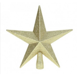 Glitter Star Christmas Tree Topper - Gold (20cm) 