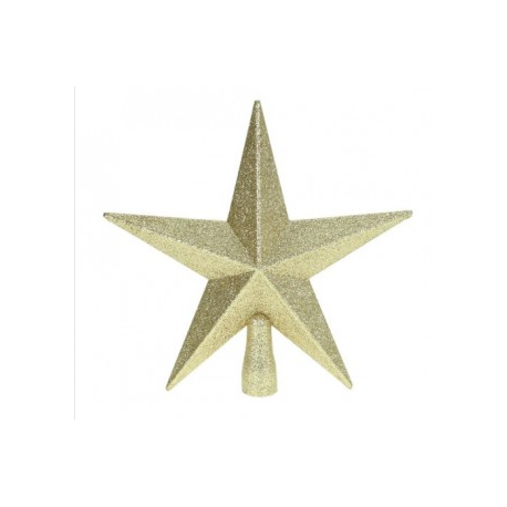 Glitter Star Christmas Tree Topper - Gold (20cm) 