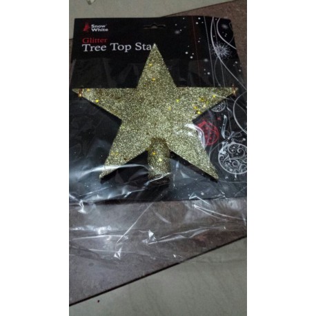 Christmas Tree Topper Decoration Ornament 20cm Glitter Star  (Gold,Red,Red&Gold) 