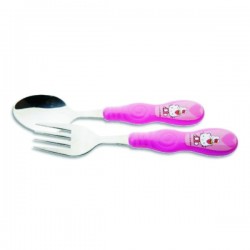 HELLO KITTY FORK AND SPOON SET . Meal time is fun time with this supercute Hello Kitty BPA-free spoon and fork set  by Sanrio.