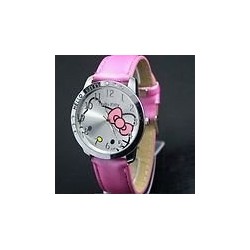 Hello Kitty Large Face Quartz Watch - Pink Band + Hello Kitty Pouch