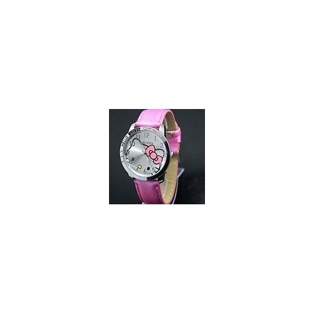 Hello Kitty Large Face Quartz Watch - Pink Band + Hello Kitty Pouch