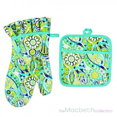 2 Piece Set oven mitt & Pot Holder - 