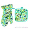 2 Piece Set oven mitt & Pot Holder - 