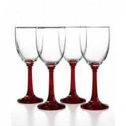 Martha Stewart Collection Glassware, Set of 4 Rhodes Water Goblets Red