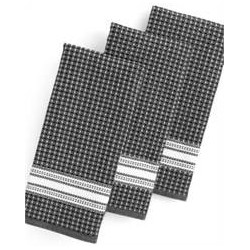 Martha Stewart Collection Kitchen Towels, Set of 3 Waffle Weave Black