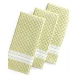 Martha Stewart Collection Kitchen Towels, Set of 3 Waffle Weave Yellow