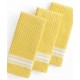 Martha Stewart Collection Kitchen Towels, Set of 3 Waffle Weave Yellow