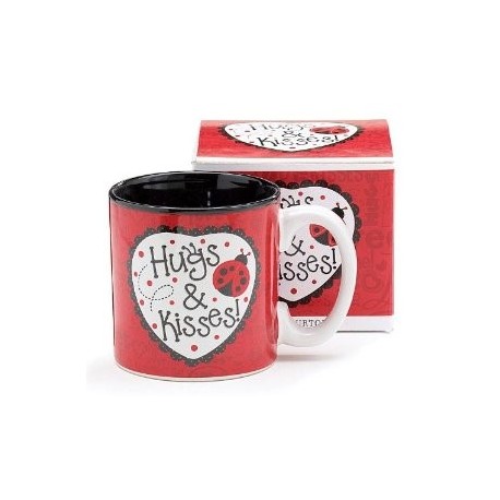 Hugs and Kisses Ladybug 13 oz Coffee Mug Adorable Gift Mug