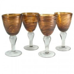 Artland Shimmer Goblets, 12-Ounce, Amber, Set of 4