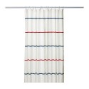 MYRVIKEN Shower curtain, white, blue/red 