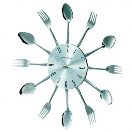 George Nelson Spoon Fork Clock, Silver