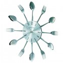 George Nelson Spoon Fork Clock, Silver