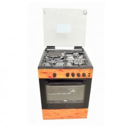 Scanfrost Gas Cooker 6-series (60x60) 4Burners – SFCK6312 NG Wood Finish 3B + 1E With Gas Oven & Grill