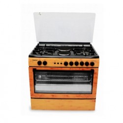 Scanfrostt Gas Cooker 6-series (60x60) 4Burners – SFCK6222 NG Wood Finish 2B + 2E With Oven & Grill