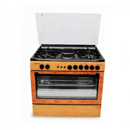 Scanfrostt Gas Cooker 6-series (60x60) 4Burners – SFCK6222 NG Wood Finish 2B + 2E With Oven & Grill