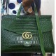 GG Marmont Leather Crocodile MatteTtop Handle Bag