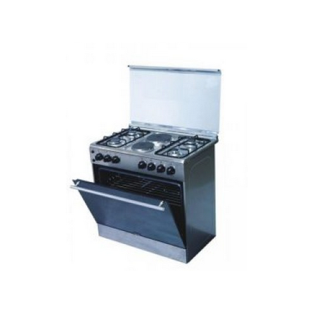 Bruhm 90cm x 60cm 4Gas burner 2hot plate - Free Standing Gas Cooker - Silver BGC 9642S