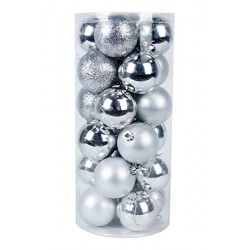 Christmas Ball  set of 24pcs Shatterproof Ornaments/Decorations Silver