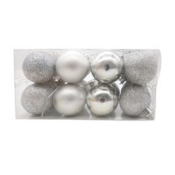 Christmas Ball  set of 16pcs 80mm Shatterproof Ornaments/Decorations Silver