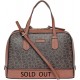 Calvin Klein  Hudson Monogram Satchel Bag for Women - Brown/Luggage