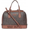 Calvin Klein  Hudson Monogram Satchel Bag for Women - Brown/Luggage