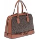 Calvin Klein  Hudson Monogram Satchel Bag for Women - Brown/Luggage