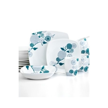 222 Fifth Dinnerware, Gia Turquoise 16 Piece Set 