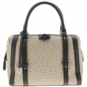 London Fog  Womens Ivory Textured Leather Doctors Handbag